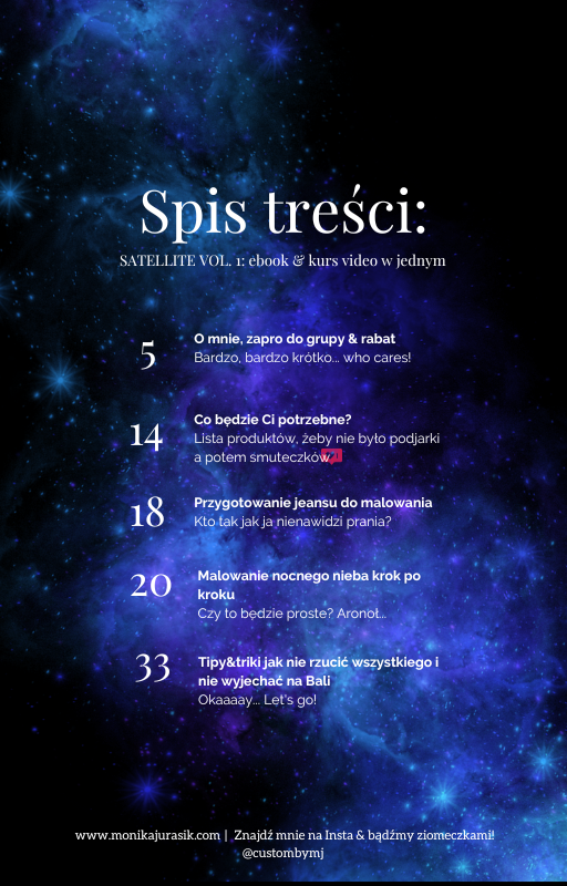 SATELLITE VOL. 1 - kurs malowania nocnego nieba na jeansie - obrazek 4